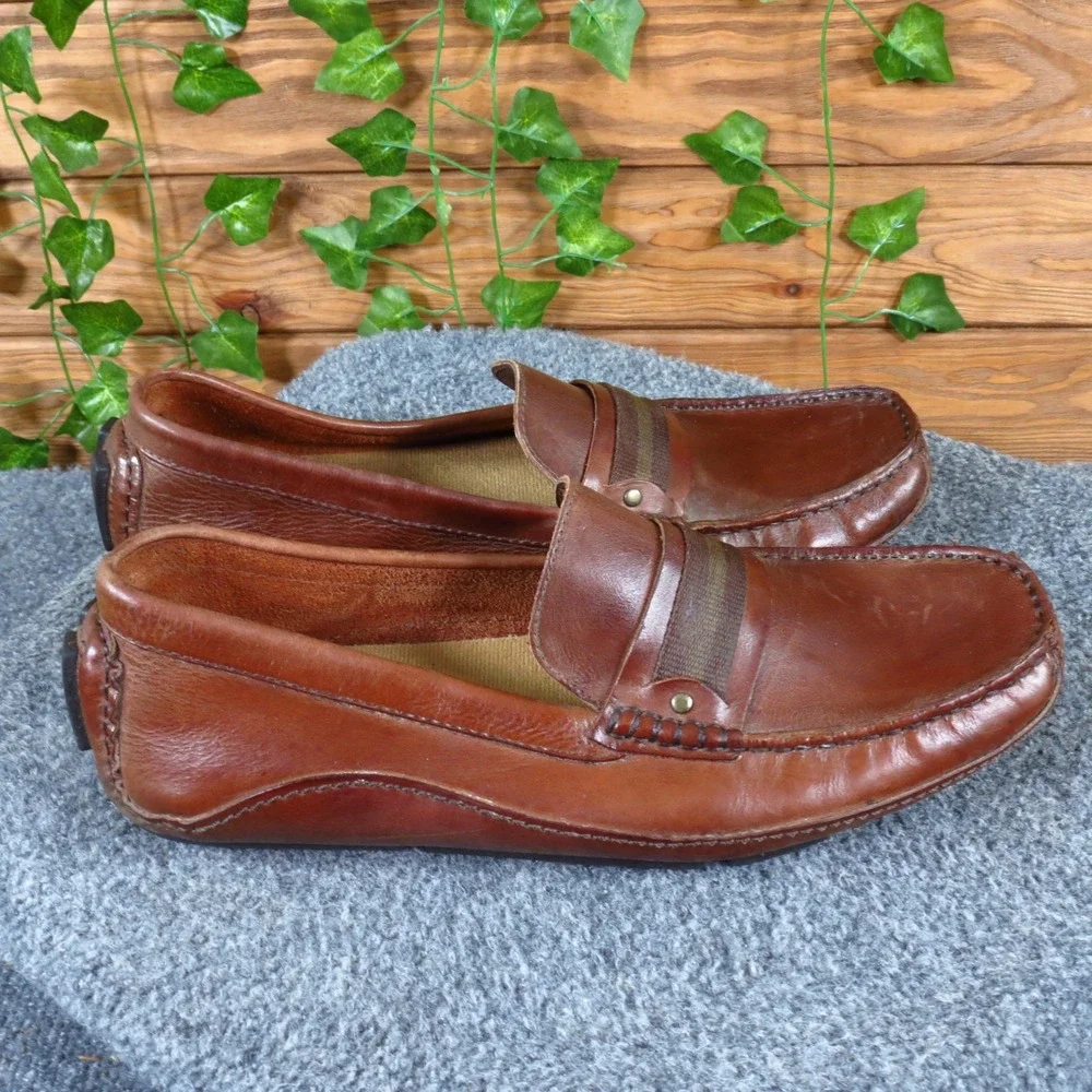 Dr. Scholl's Lemans Driver Mens Driving Loafer Size 10 Travel Brown Leather